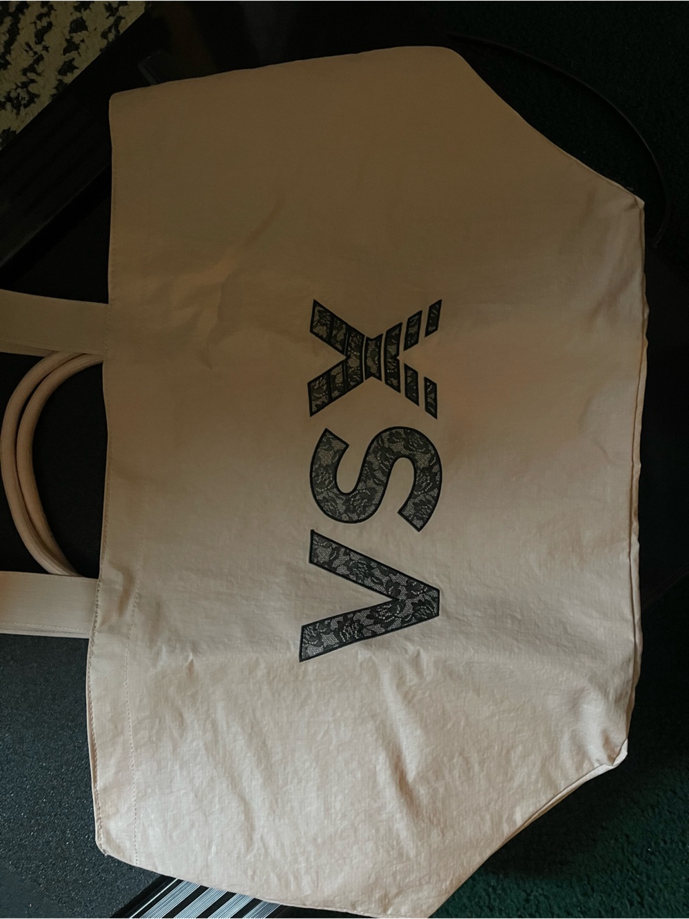 Victoria's Secret Light Pink Tote with Black Logo